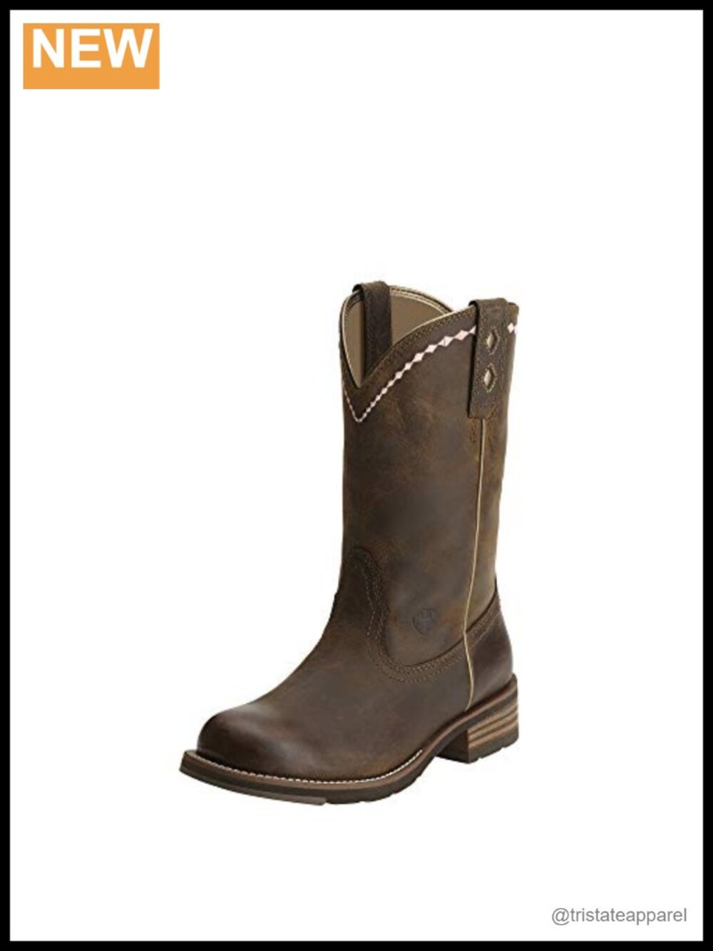 Ariat ATS Leather Roper Boots Mid Calf Pull On